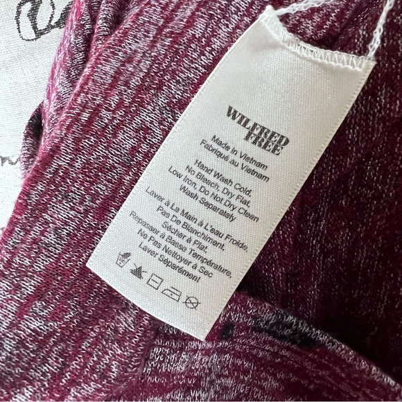 Wilfred free long sleeve cropped top small maroon women’s Anthropologie - Picture 5 of 5